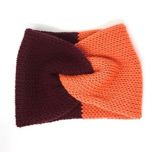 Knitted twisted headband Virginia Tech inspired
